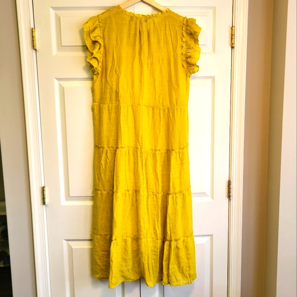 Mlle Gabrielle mustard summer dress, no sleeves, XL - Picture 6 of 6